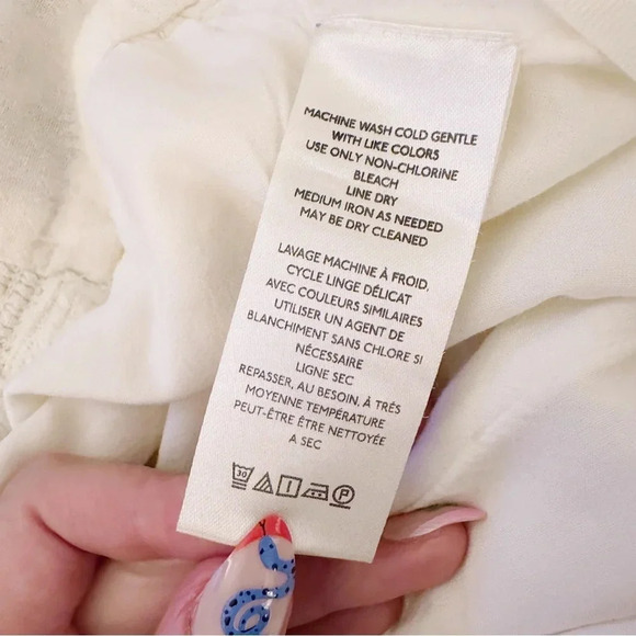 Free People Kai Embroidered Pants Balloon Palm Tree High Waisted Ivory Brown - Picture 7 of 8